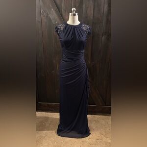 Betsey & Adam Elegant Navy Evening Gown